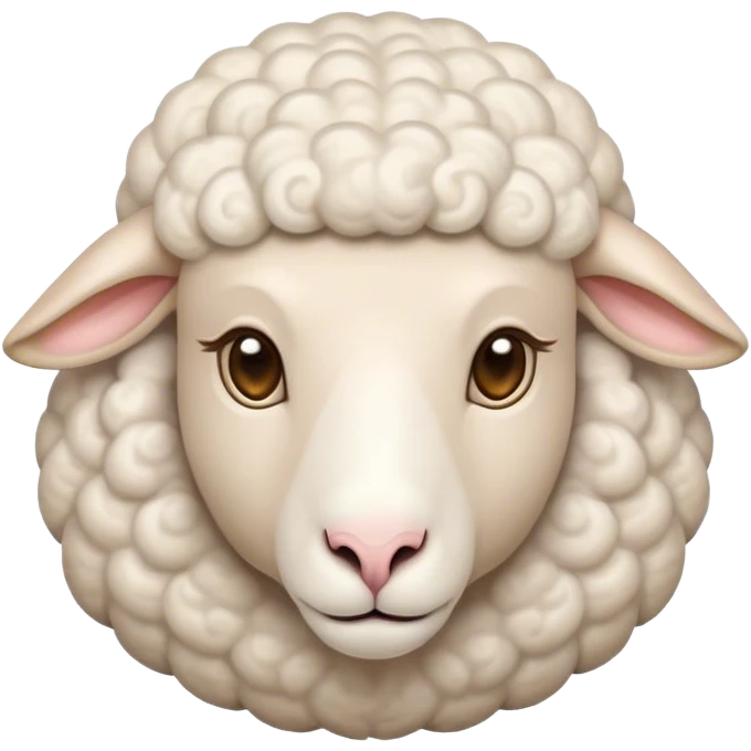Cinematic Noble Sheep Portrait Emoji, Poised and regal, with a large, sturdy build and a luxuriously fluffy, well-groomed white fleece, deep-set soulful gentle eyes, Simplified yet sharp and sophisticated features, highly detailed, glowing with a soft, dignified glow, high shine, intelligent and calm, stylized with an air of pastoral majesty, focused and attentive, soft glowing outline, capturing the essence of a watchful and confident sheep, so majestic it feels as though it could amble out of the screen with effortless authority! emoji
