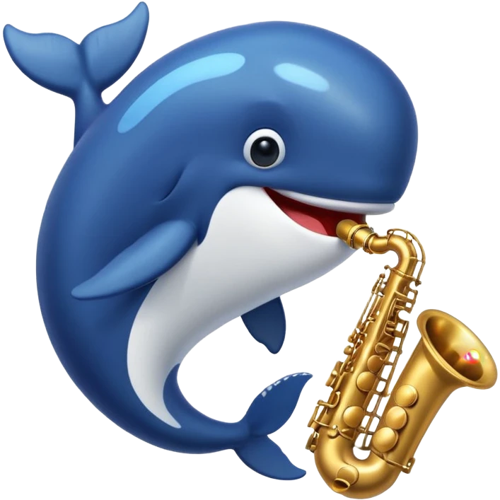 a whale playing saxophone emoji