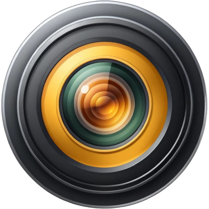 A simple camera lens, top view, no face emoji