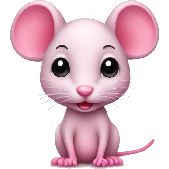 Cute little mouse pink emoji