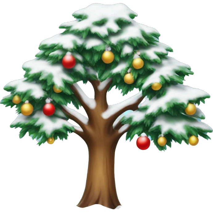 Weihnachts Baum mit Schnee emoji