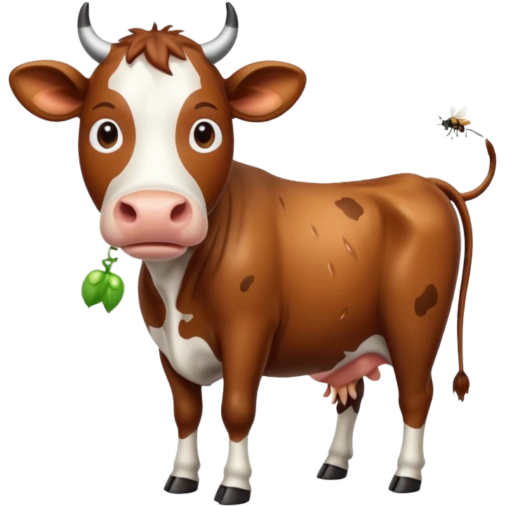 a cow who is hot emoji