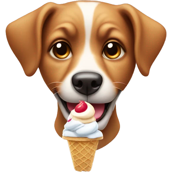 Dog with ice cream emoji