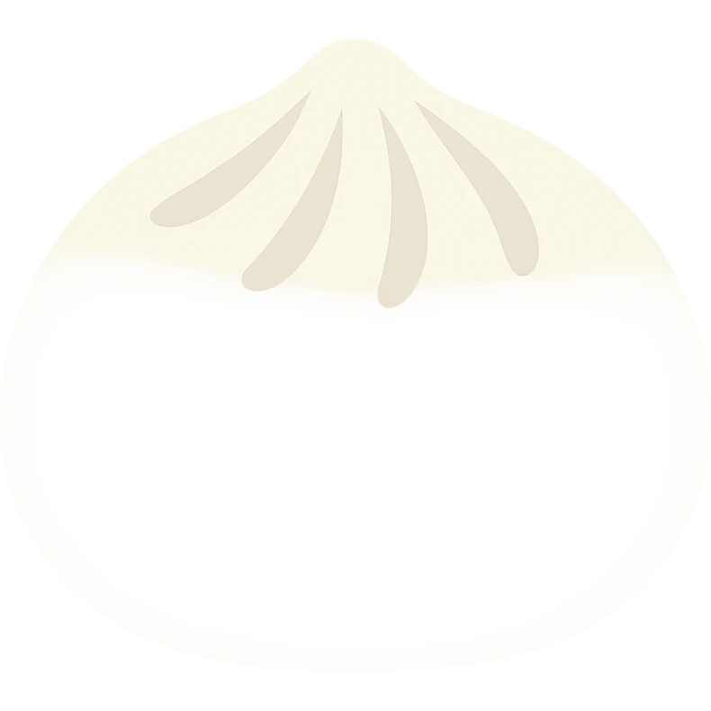 baozi, Chinese steamed bun with pleated top, color icon emoji