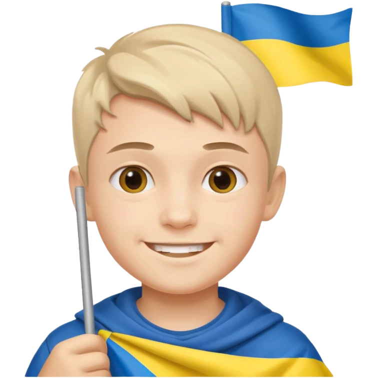 The Ukrainian boy with flag emoji