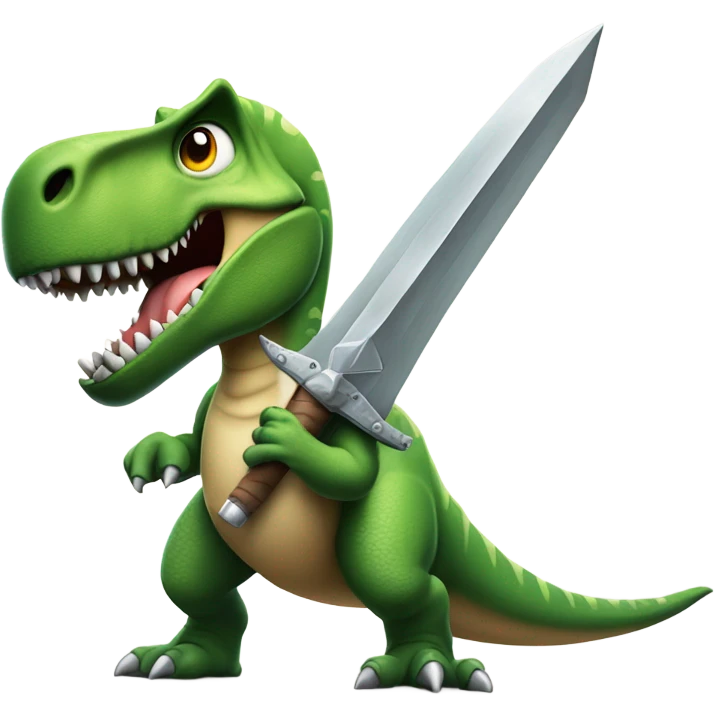 Dinosaur with sword emoji