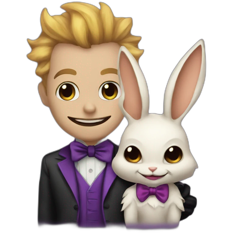 Batman's joker with a lopunny emoji