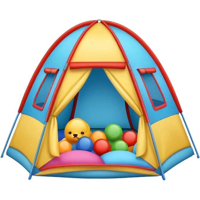 kids tent filled with toys emoji