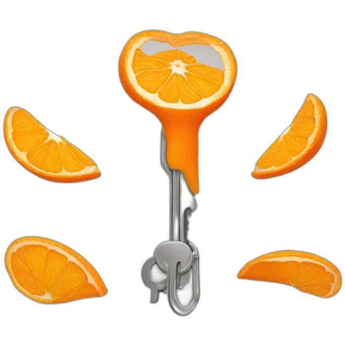 orange peel, car keys emoji
