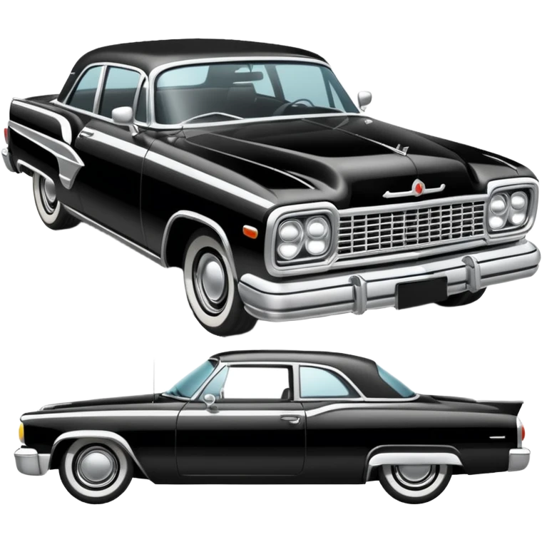 Black and white old school low rider car  emoji