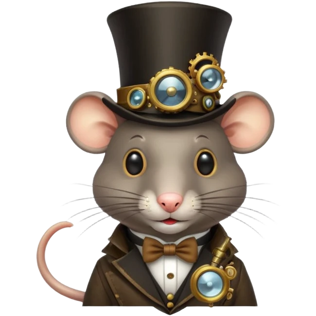 Rat with top hat /steampunk emoji