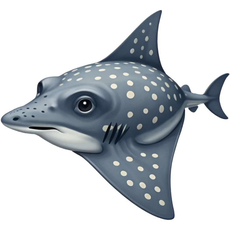 Spotted eagle sting ray with long stinger viewed from above emoji