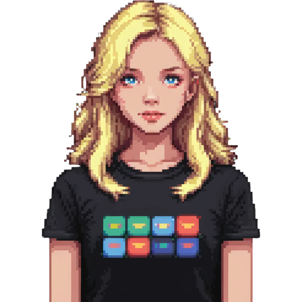 blonde girl wearing a t-shirt emoji