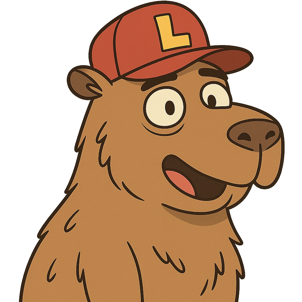 capybara with a Lucy hat, cartoon style emoji