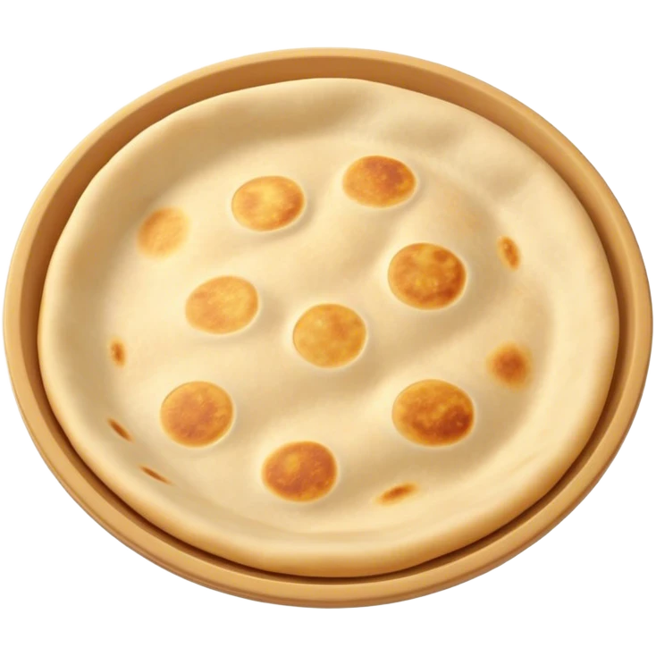 Cinematic Realistic Roti Dish Emoji, showcasing freshly made flatbread rendered with lifelike detail and warm natural lighting. emoji