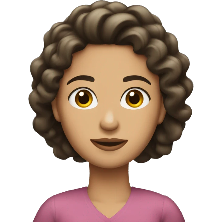 Mujer con rodete y cabello rizado largo emoji
