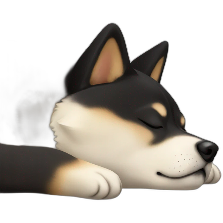Black Shiba Inu sleeping  emoji