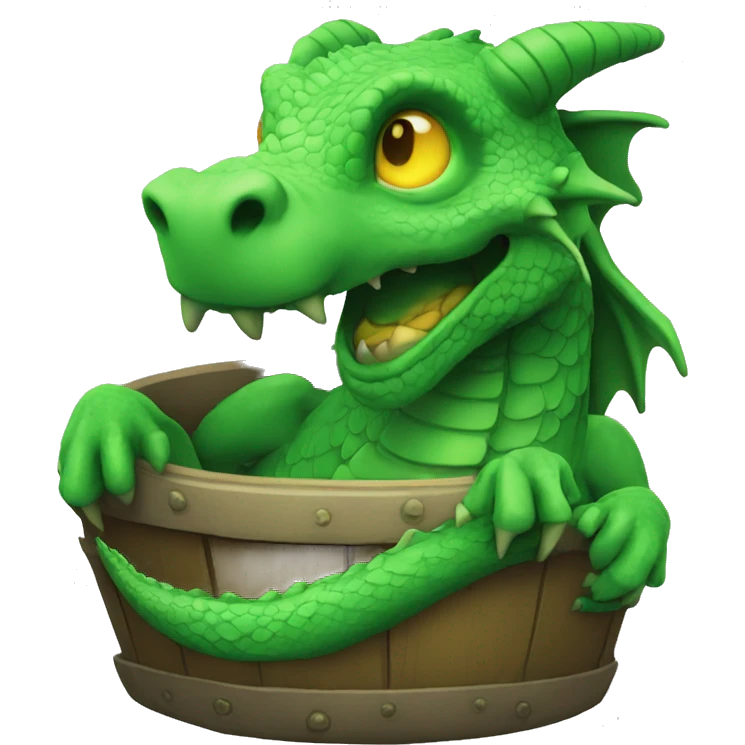 Dragon con humo verde  emoji