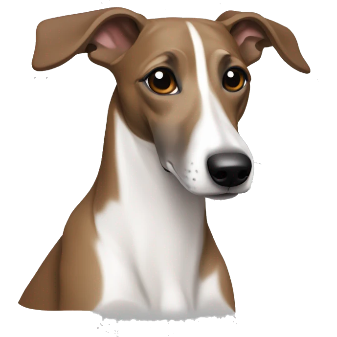 Brown and white whippet emoji