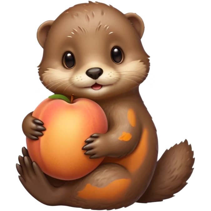 Otter and a peach 🦦🍑  emoji