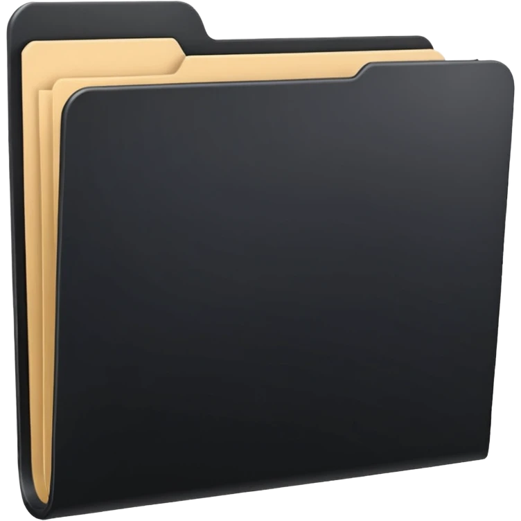 a single closed black top tab file folder emoji