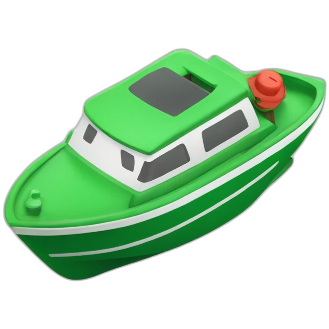 Voiture verte sur un bateau emoji