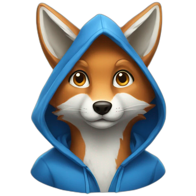 blue hooded fox emoji