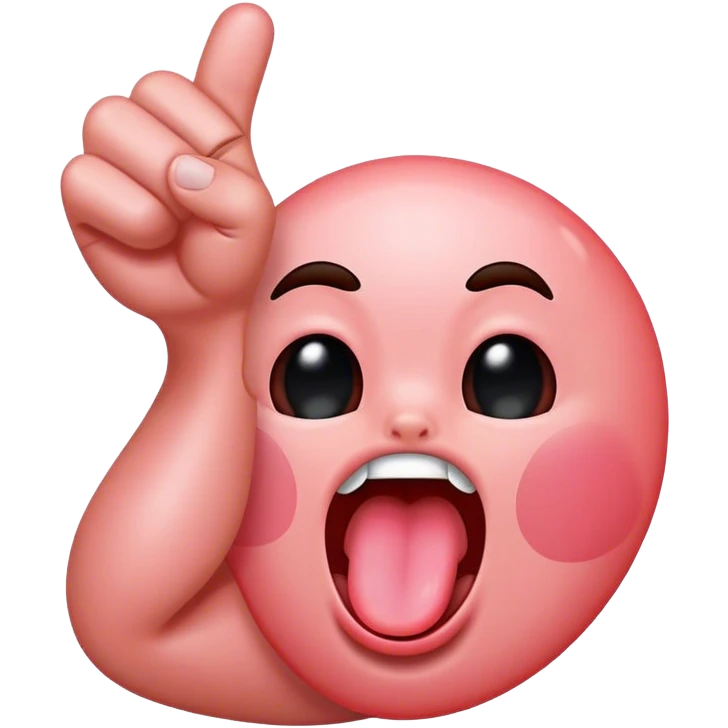 sticking tongue out while pointing emoji
