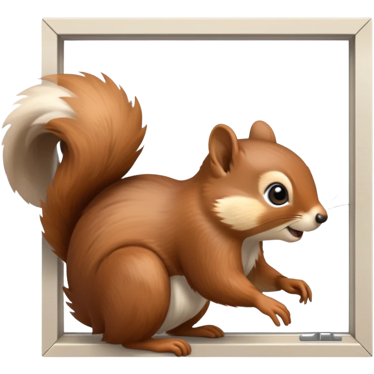 Squirrel flying by window in the wind emoji