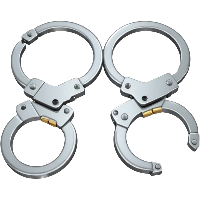two separate broken handcuffs emoji