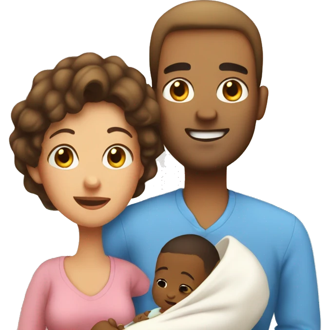dad mom and newborn emoji