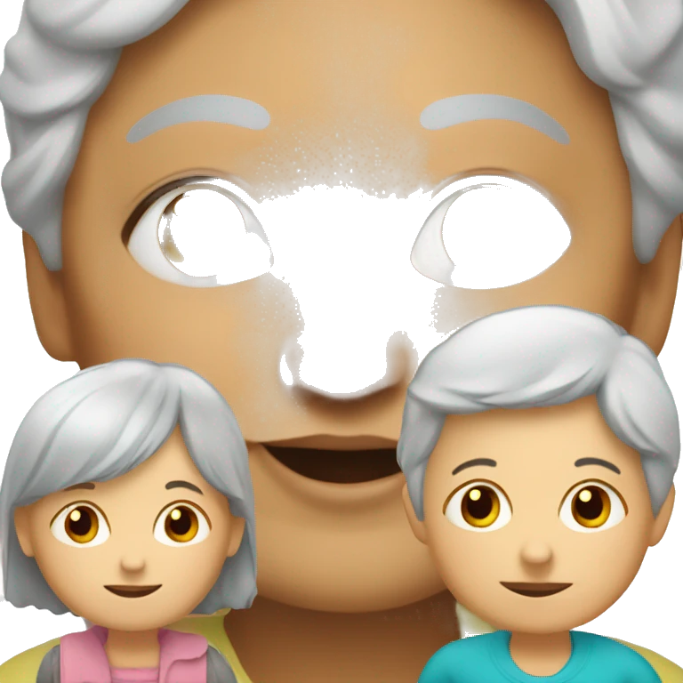 granny with little kids emoji