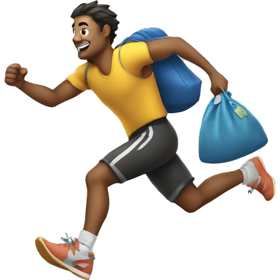 ladron corriendo con una bolsa de dinero emoji
