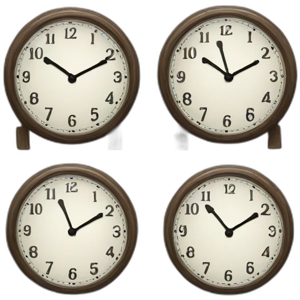 two clocks conected emoji