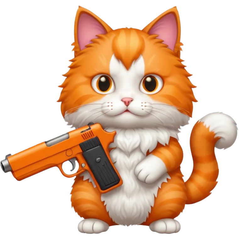 cat holding a gun emoji