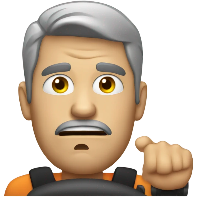 Tired irate driver emoji