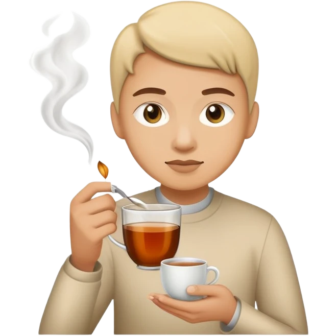 finger pinch with tea emoji
