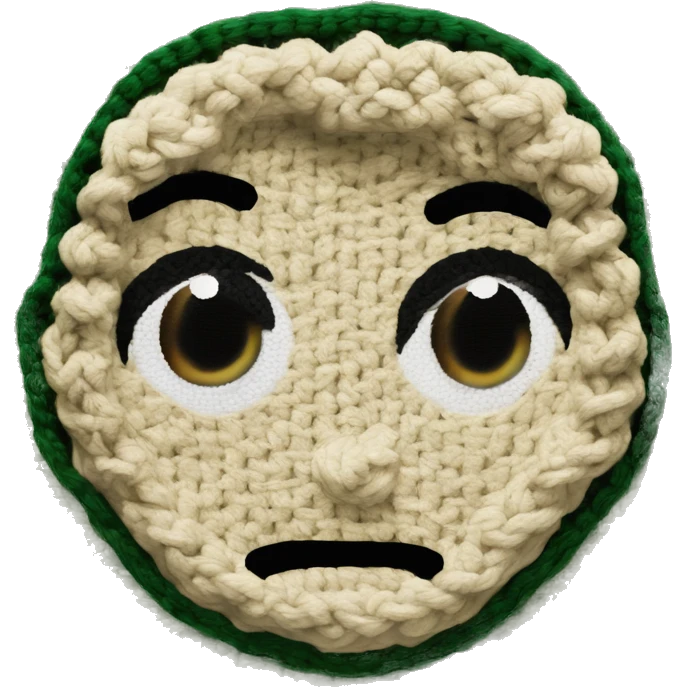 Topflappen mit Häkelnadel in Grün und beige ästhetisch  emoji
