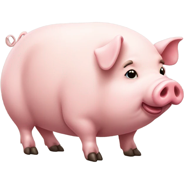Huge maximum fattest pig side view emoji