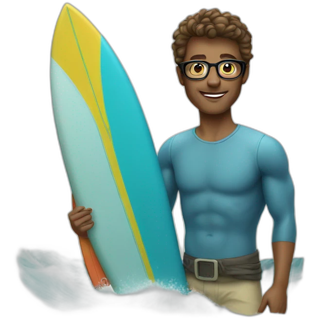 Nerd surfer emoji