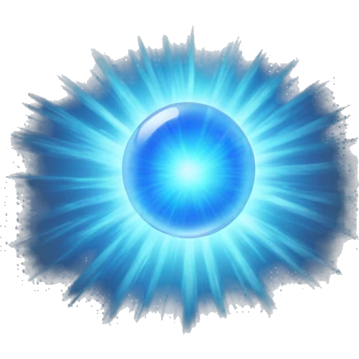 blue light sphere radiating aura  emoji