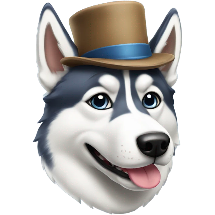 husky dog with hat emoji