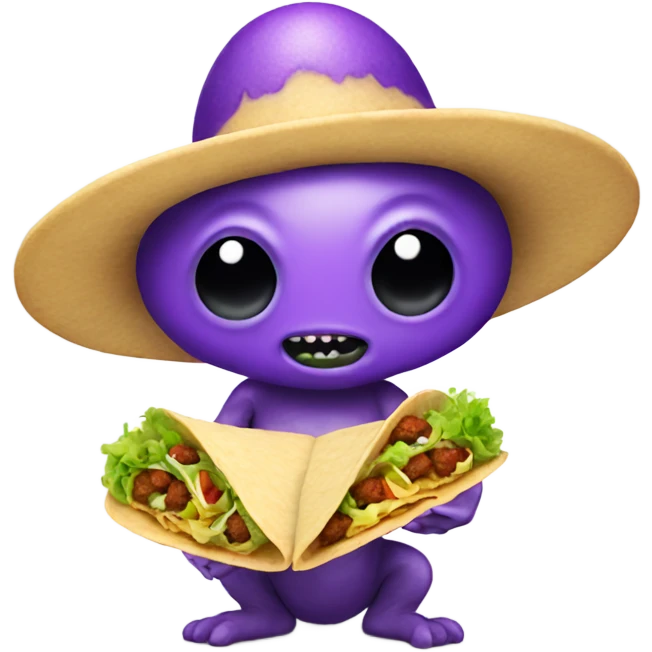 Purple alien with tacos  emoji