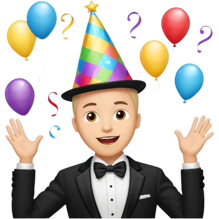 a guy excited with some party background  emoji