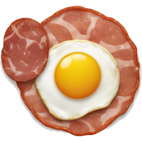 mash platains with fried egg and salami emoji