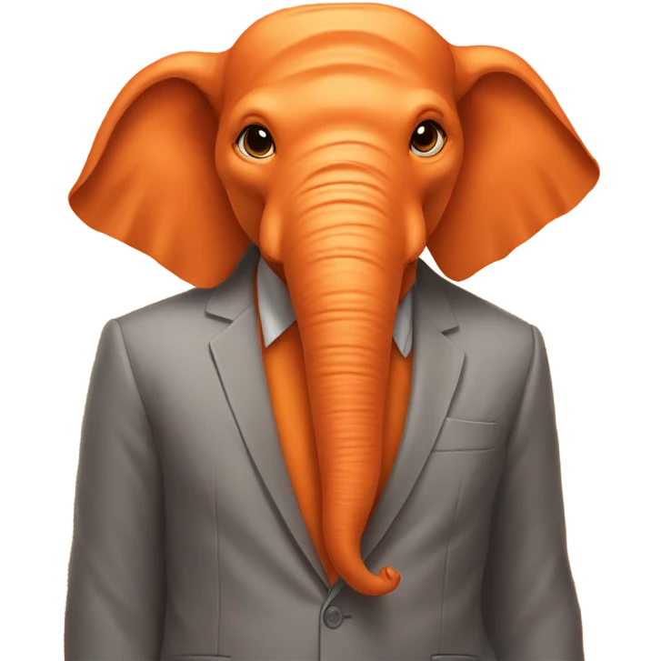 Orange Elephant wearing a shirt that says Blake Gay emoji