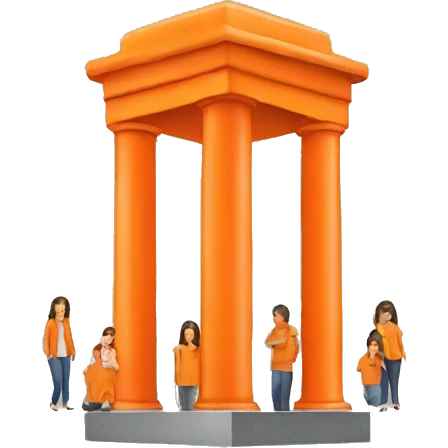 a orange pillar with people stack togther emoji