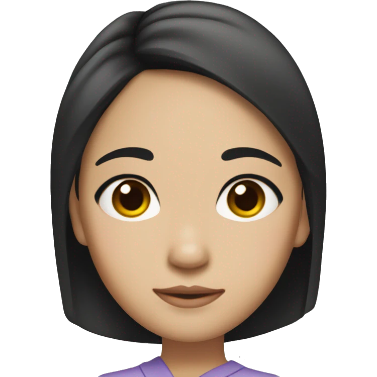 Asian girl with slightly tan skin and black hair emoji