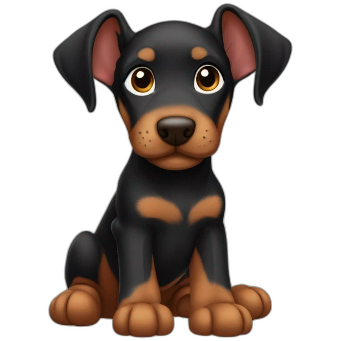 Doberman puppy full body emoji