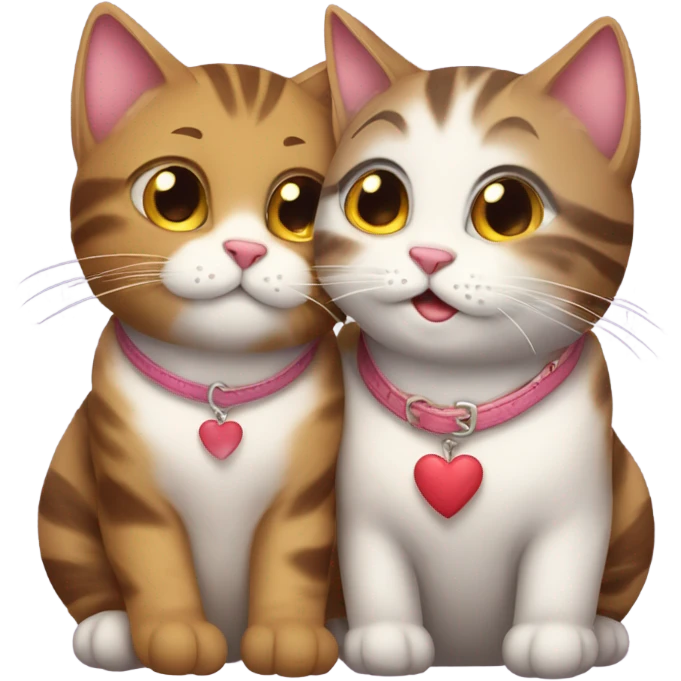 Cuddling tabby cats on Valentine’s Day  emoji